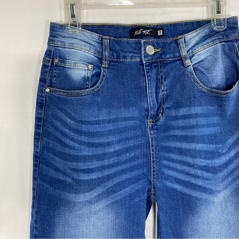 Blue Age Distressed Fade High Rise Straight Leg Jeans JP-1125H - Picture 2 of 8